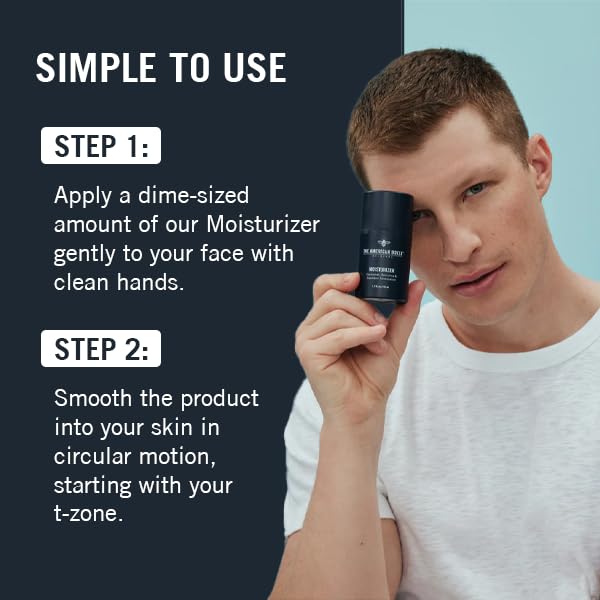 Mens Face Moisturizer, Hydrates Dry Skin, Soothes Irritation, Eliminates Razor Burn & Redness, Daily Use Moisturizing Face Cream, Anti Aging & Anti Wrinkle, Fragrance Free, No Sticking, No Strong Odor