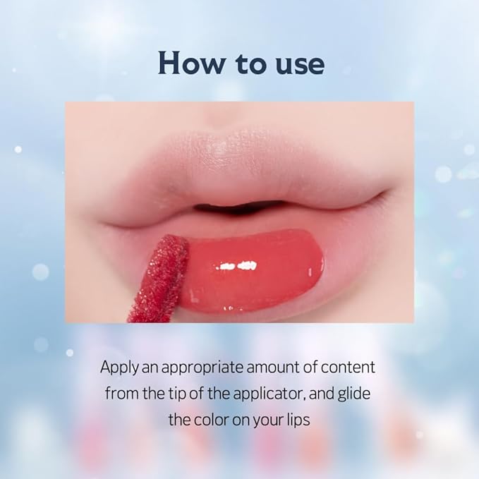 ETUDE Over Glowy Lip Stain Tint #12 Ruby Love | Non-Sticky Vegan Lip Tint | Moisturized & Long-lasting Lip Gloss | Daily Tint for Dry Lips, Korean Makeup