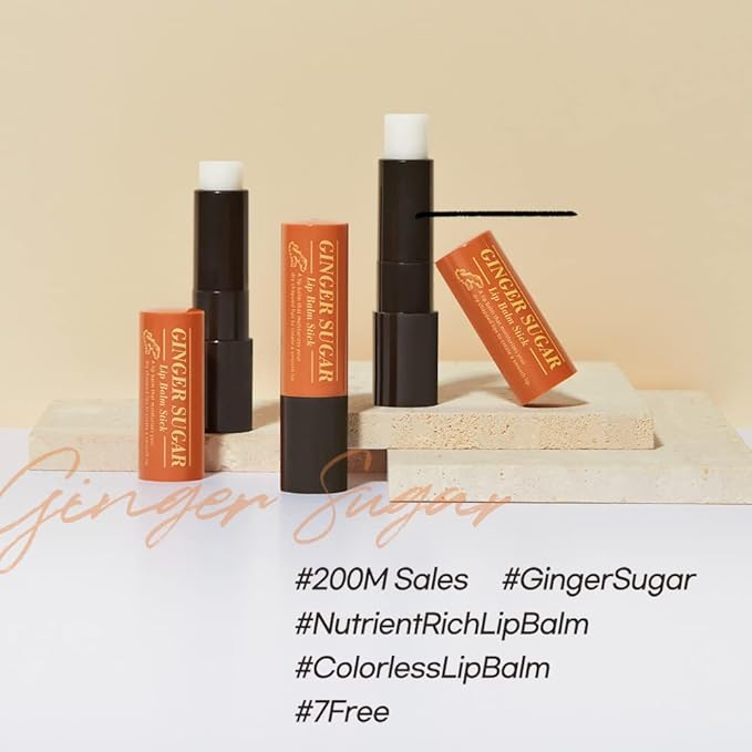 ETUDE Ginger Sugar Lip BalmStick Treatment 4g | Gentle Korean Lip Skin Care| Smooth and Moist Lips| Natural Ingredients Nourish & Hydrate Ginger, Sugar, Shea Butter Give Moisturizing Relaxing Effect