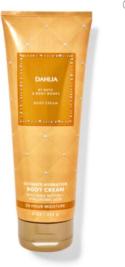 Bath & Body Works - 3 Piece Bundle - Spray - Body Cream - Shower Gel - Full Size and Gift Bag HELLO GORGEOUS (Dahlia)