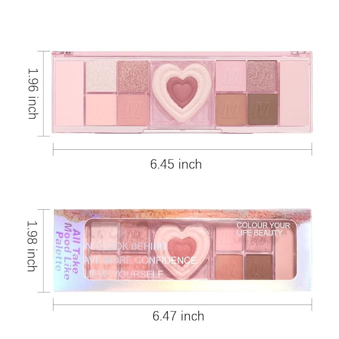 12 Colors Nude Natural Pink Matte Shimmer Eyeshadow Palette for Eye Makeup,High Pigmented Brown Eye Shadow Primers Powder Palet de sombras de ojos