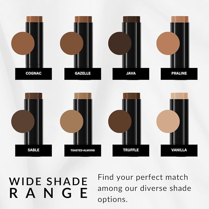 Base Strokes Crème Foundation Stick by Flori Roberts, Full Coverage for Women of Color or Deeper Skin Tones, Long Lasting Makeup, Natural Finish, Complexion Concealer & Corrector