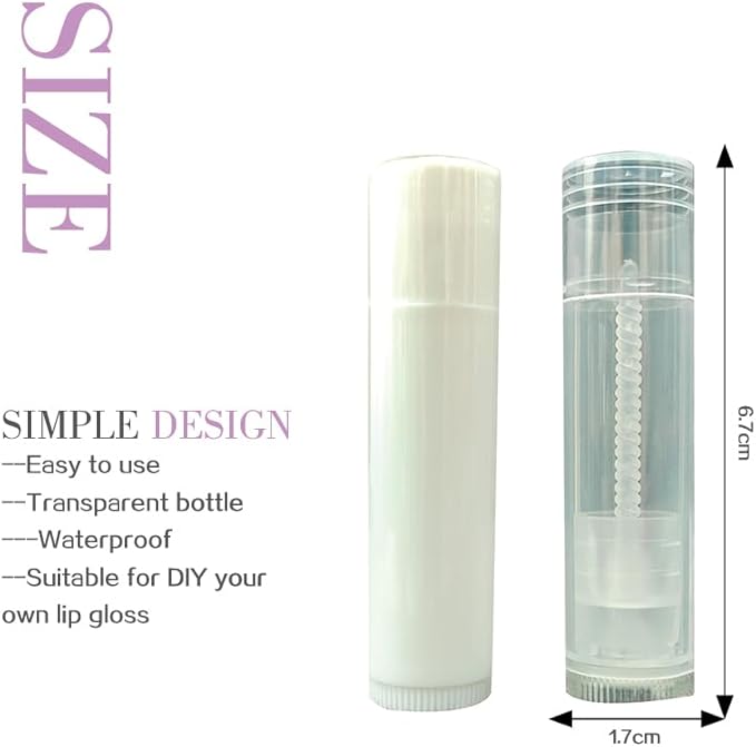 50 Lip Balm Container Kit with Filling Tray and Spatula, Round Tube Refillable Empty Tube 3 Colors, 0.15 oz, BPA Free, for DIY Homemade Lipstick Lipstick (50 translucent kits,)