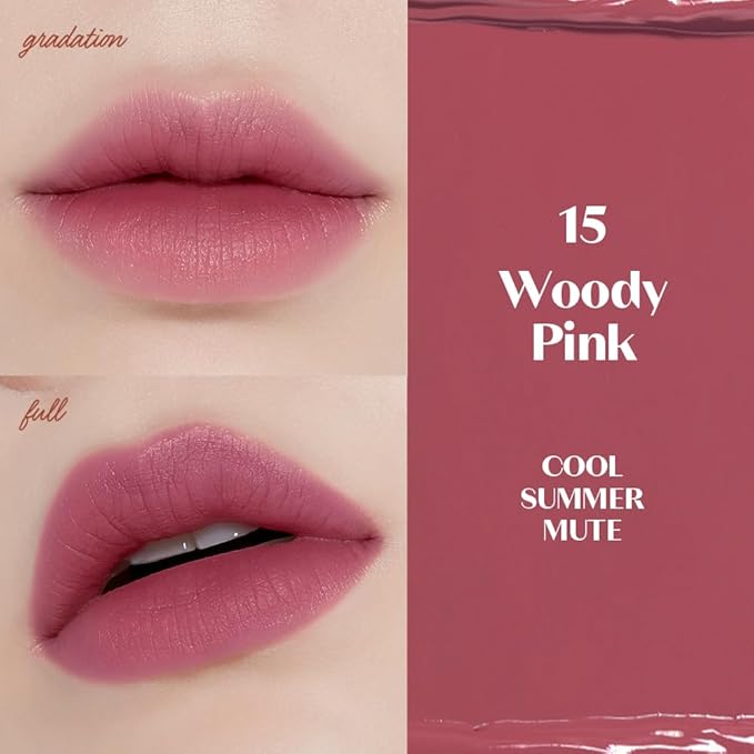 ETUDE Fixing Tint #15 Woody Pink (4g) | Long Lasting High Pigmented Liquid Lipstick | Waterproof Lightweight Matte Finish Lip Stain | Full Coverage | Korean Makeup, Kbeauty