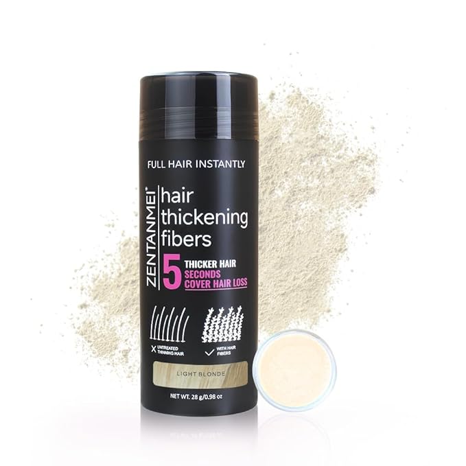 Hair Fibers for Thinning Hair for Women All-Natural Hair Building Fibers 0.98 Oz Hair Volume Powder Bald Spot Cover Up for Men & Women (Light Blonde)