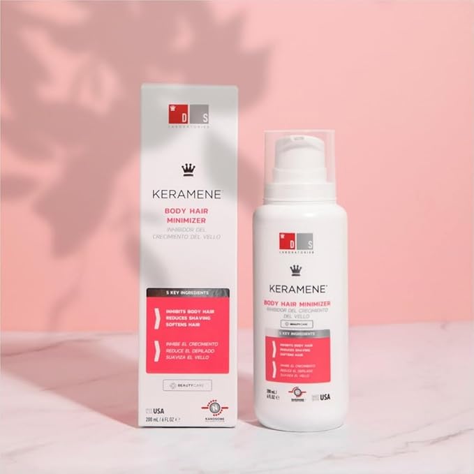 DS Labs Keramene Hair Inhibitor for Face & Body - Reduces Hair Visibility, Softens Texture, Minimizes Growth Over Time, Paraben-Free Formula with Witch Hazel, With Nanosome Technology, 6 Fl Oz