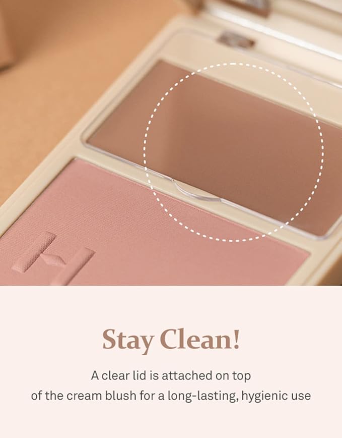 hince True Dimension Layering Cheek - Cream & Pressed Powder 2 Different Shades & Textures - Silky Seamless Long Lasting Blush Makeup - Muted Beige & Elegant Rose Beige (1, NEW SYMPHONY, L002)