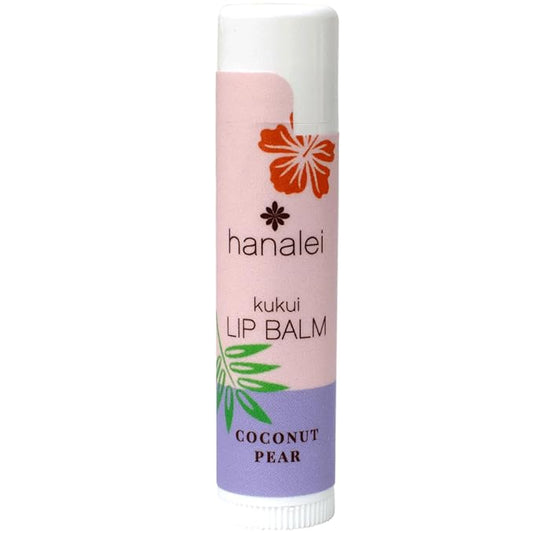 Hanalei Lip Balm and Moisturizer - Natural Kukui Oil and Beeswax Lip Moisturizer to Hydrate and Replenish Dry, Chapped Lips - Made in USA - Coconut Pear