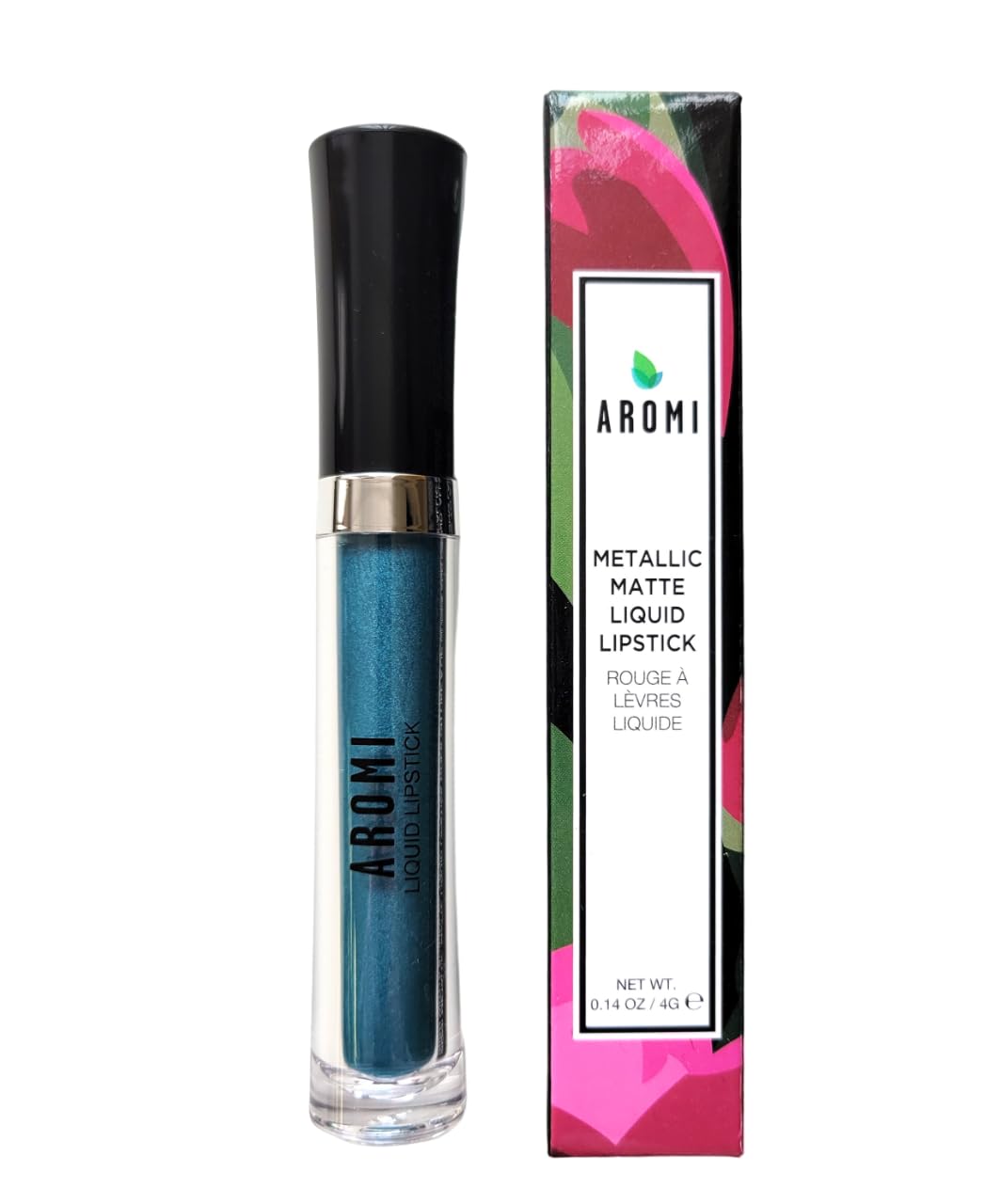 Aromi Teal Blue Metallic Liquid Lipstick | Turquoise, Sea Foam Lip Color with Shimmery Finish, Vegan, Cruelty-free, Long-lasting, Smudge Proof (Arctic Teal)