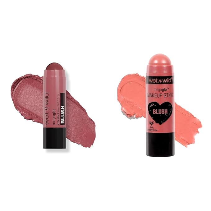 wet n wild Makeup Stick Bundle - Say It Ain't Rose & Pink Floral Majority - Buildable Color for Eyes, Cheeks & Lips