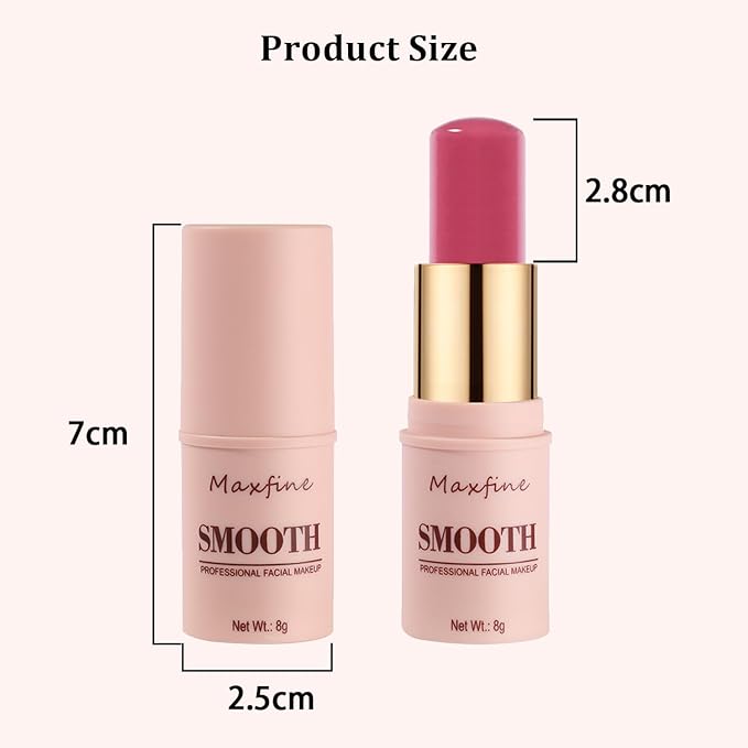 Blush for Cheeks - Buildable Cream Blush, 3-in-1 Blush Stick Makeup for Cheek Lip Eyeshadow Contour, Tint Blush Blam for Mature Skin Women Girl Make Up Gift (Tangy Citrus #5)