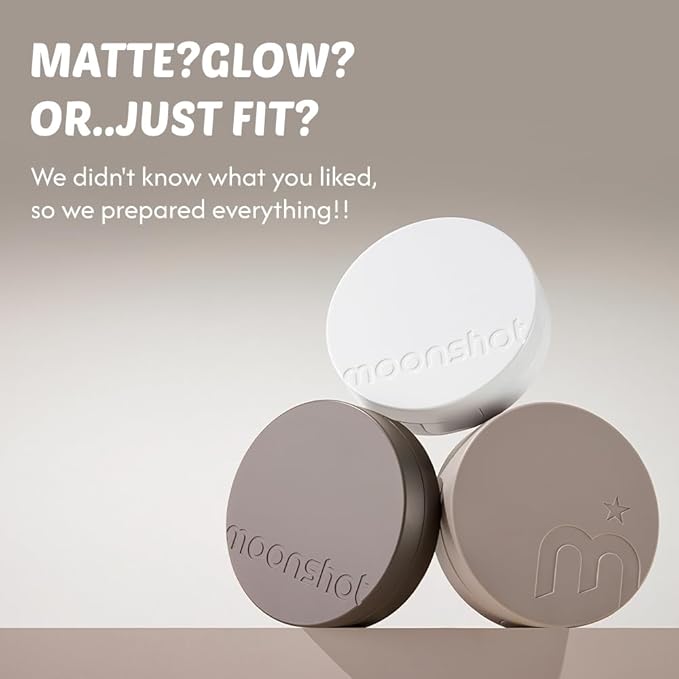 MOONSHOT KOREA Matte Fit Cushion Foundation Full Coverage Matte Finish, Breathable Makeup for Face, Long Lasting, Lightweight K-BEAUTY (21N Cosmic Vanilla, Matte Fit Cushion)
