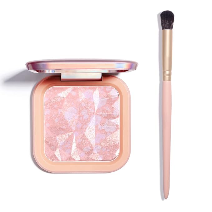 ELESSY Highlighter Makeup Palette Long Lasting Face Highlighter Powder Shimmer Highlight Palette Suit All Skin Tones-RAINBOW GLOW