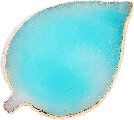 1 Pcs Leaf Resin Nail Art Palette Painting Makeup Palette Tray Cosmetic Nail Gel Polish Colors Mixing Pallet Blue