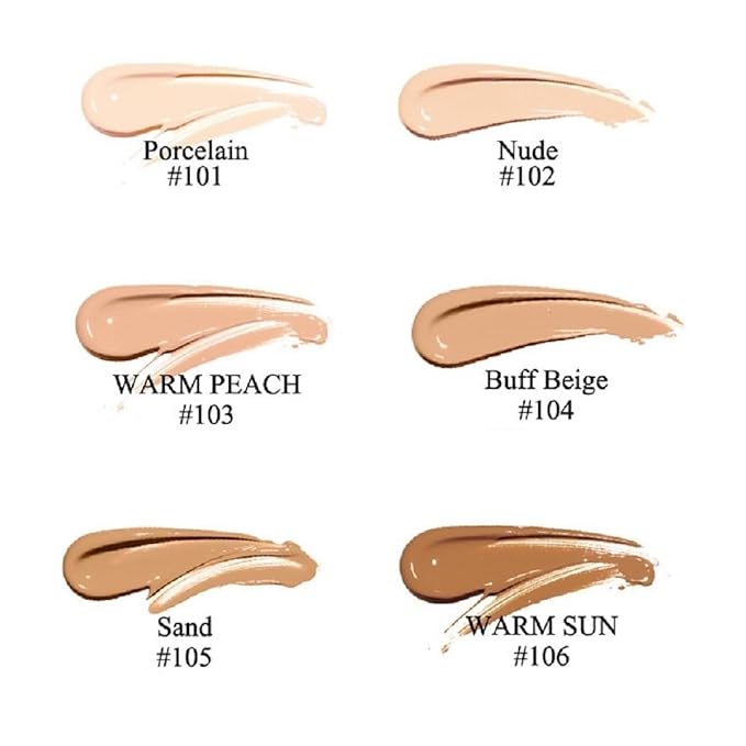 2 Pack PHOERA Foundation,Matte Oil Control Concealer Foundation Cream,PHOERA Long Lasting Waterproof Matte Liquid Foundation for Women Girls (102 Nude+104 Buff Beige)