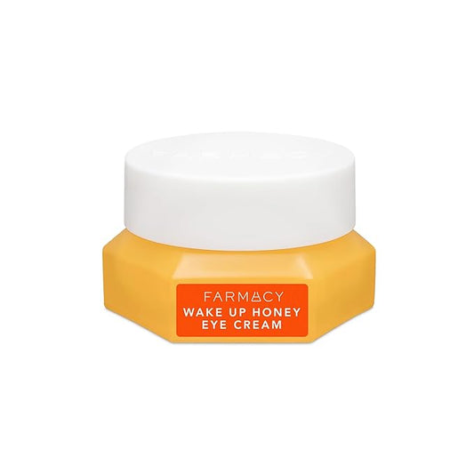Farmacy Brightening Eye Cream - Wake Up Honey Under Eye Cream for Dark Circles + Puffiness - Caffeine Eye Cream Enriched with Vitamin C + Cranberry Peptide to Smooth Wrinkles Over Time (15ml)