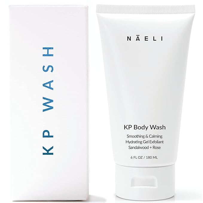 NAELI Keratosis Pilaris & Acne Exfoliating Body Wash Cleanser with 14% Glycolic & Salicylic Acid - Natural KP Bump Eraser & Strawberry Legs Treatment, Back & Butt Acne - Smooths & Hydrates, 6 oz