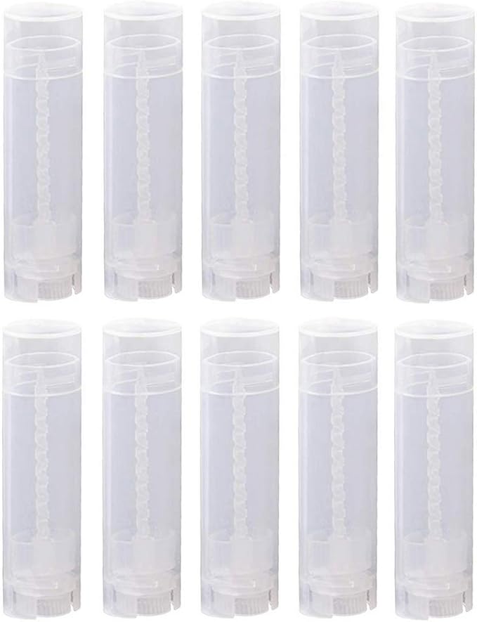 10PCS 4.5g/4.5ml Empty DIY Lip Tubes Holder Containers Vial Refillable PP Plastic Deodorant Crayon Travel Tube Pipe Bottle Lip Gloss Case DIY Lip Balm Gifts For Women Lady Girls(Transparent)