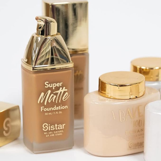 Sistar Super Matte Foundation Perfecting Liquid Foundation Full Coverage Control Shine Weightless Longwearing 30 mL / 1 fl. oz. (Hazelnut)