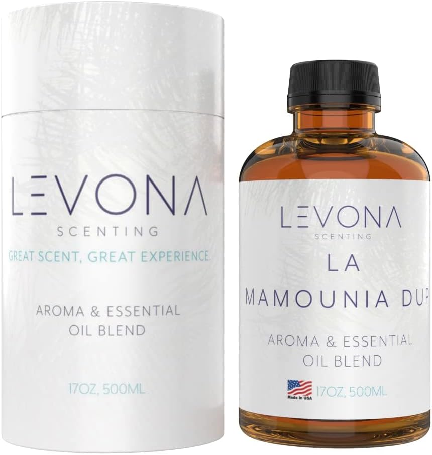 Levona Scent Essential Oil - Fresh Aroma for Home, Office, Hotel & Spa, Perfect in Humidifiers and Diffusers, Luxury Fragrance, with Citrus, Rosewood, Amber Notes - 500ml/ 17 fl oz, La Mamounia Dup