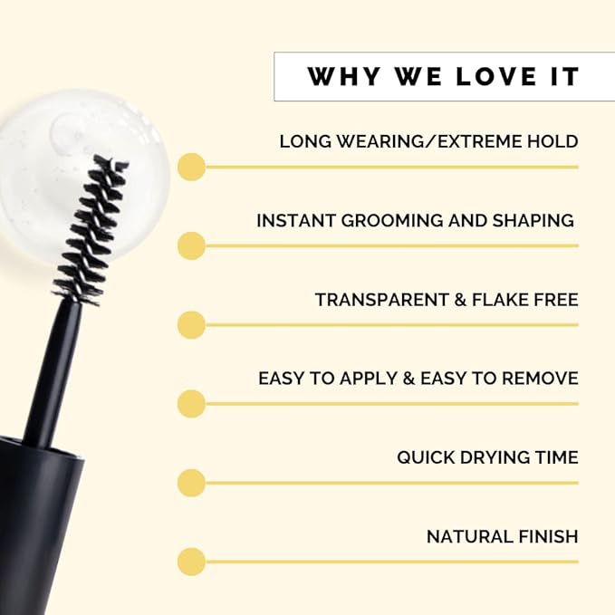 Elizabeth Mott Queen of the Fill Clear Brow Gel – Long-Lasting Sculpting & Shaping Gel Setter to Control, Tame & Define Eyebrows with Natural Finish – Smudge-Proof, Lightweight, Quick-Dry Formula – 3g