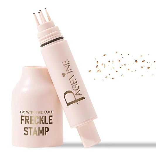 Freckle Stamp Pen, Waterproof Fake Freckles Makeup Tool, Upgrade Liquid Faux Freckles Pen, Quick-Dry, Long-Lasting, Lifelike, Natural Sunkissed Makeup, with Multi-Prong Precision Stamp Head (Light)