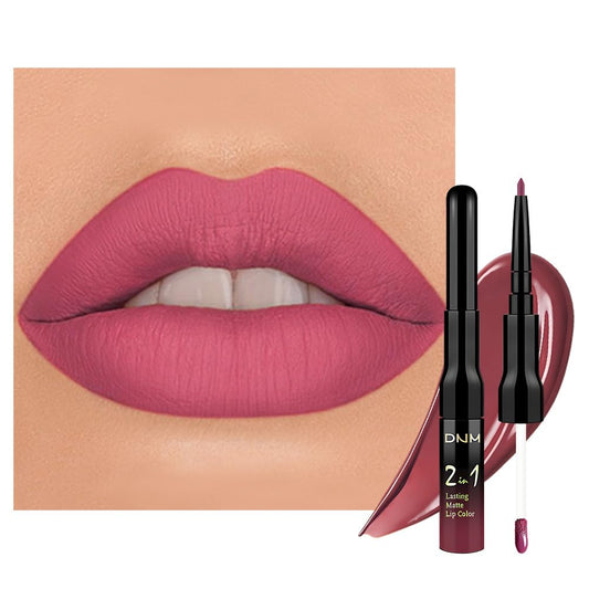 evpct 1Pcs Hot Mauve Matte Lip Liner & Liquid Lipstick Stain Makeup Set for Women, Hot Mauve Lip Liner Stain Long Lasting Waterproof Smudge Proof, Cruelty Free Lip Stick Makeup 24 hours originales, 63