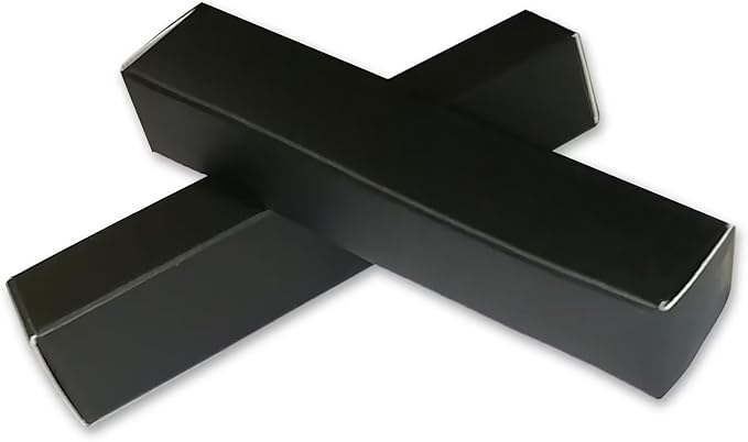 ANZKA 50 Pcs Lip Balm Boxes Packaging, 6.8x1.8x1.8cm Wrapping Box for 0.15Oz Lipbalm Containers Tubes, 5.5ml DIY Lipsticks Black Package Boxes