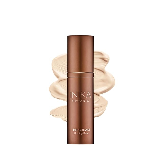 INIKA Organic BB Cream Foundation - Vegan Makeup with Hydrating Prickly Pear, Jojoba, and Pomegranate Seed Oil - Lightweight, Radiant BB Glow for Balanced Skin Tone, Cream 1 fl oz