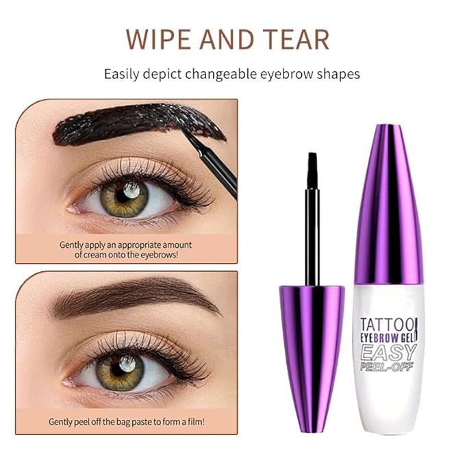 2Pcs Gray Brown Peel Off Brow Tint Gel - Waterproof & Sweatproof Tattoo Effect, Transfer-Resistant Multi-Day Wear, All Skin Types Mother’s Day Gift Set