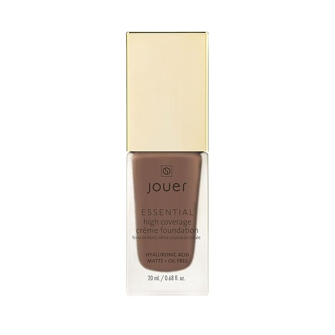 Jouer Essential High Coverage Crème Foundation - Available in 50 Shades for All Skin Tones - Healthy Ingredients - Paraben, Gluten & Cruelty Free - Vegan Friendly