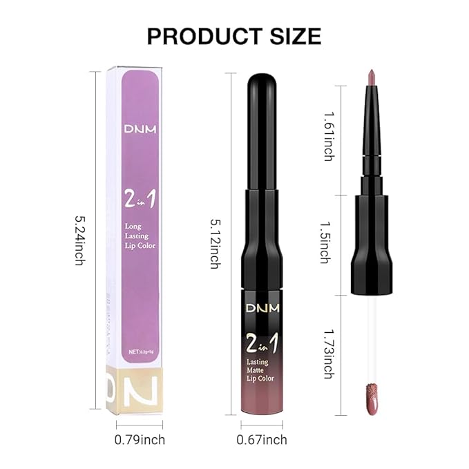 evpct 1Pcs Mauve Matte Lip Liner Stain Liquid Lipstick Makeup Set for Women, Mauve Lip Stick Liner Combo Long Lasting Waterproof, labiales matte mate larga duracion Long Wear 24 hours Lipstick, 34