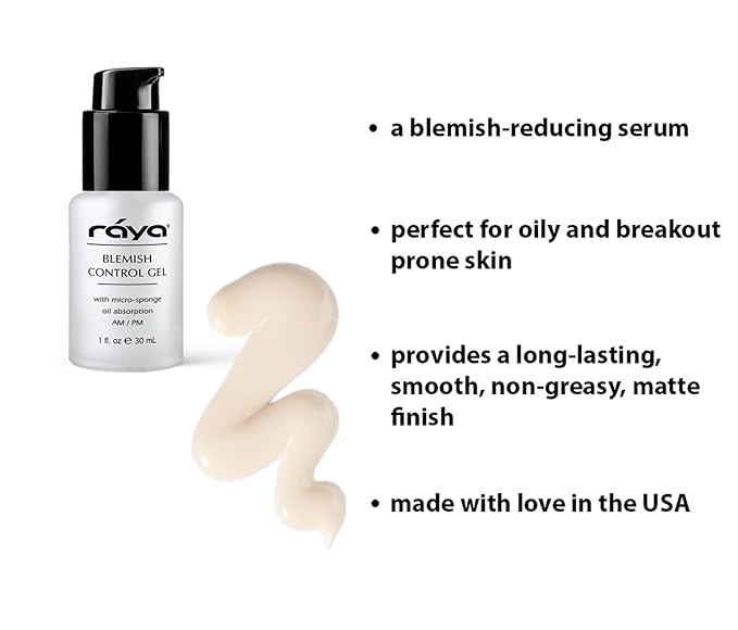 RAYA Blemish Control Gel (703) | Oil Controlling Facial Treatment Serum for Oily and Break-Out Prone Skin | Helps Reduce and Clear Up Blemishes