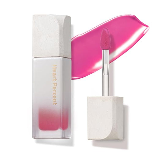 Heart Percent Dote On Mood Pure Glow Tint, Watery & Lightweight Moisturizing Lip Stain Long Lasting Liquid Lipstick 6.8g, #10. Fuchsia Pink