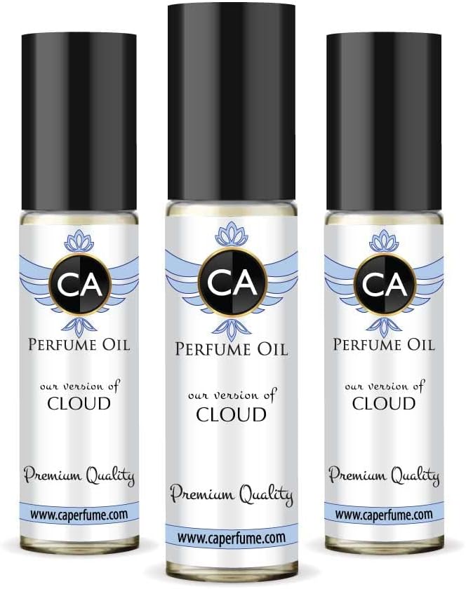 CA Perfume Impression of Cloud For Women Replica Fragrance Body Oil Dupes Alcohol-Free Sample Travel Size Long Lasting Attar Roll-On 0.3 Fl Oz-X3
