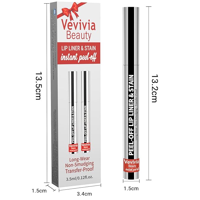 2pcs Lip Stain Peel Off - Lip Liner Stain Long Lasting Waterproof,2-in-1 Lip Liner with Tweezer Nude Matte,Non-Stick Cup,Highly Pigmented，Natural Finish,Stay On All Day,Perfect for Gift (Cocoa+Coffee)