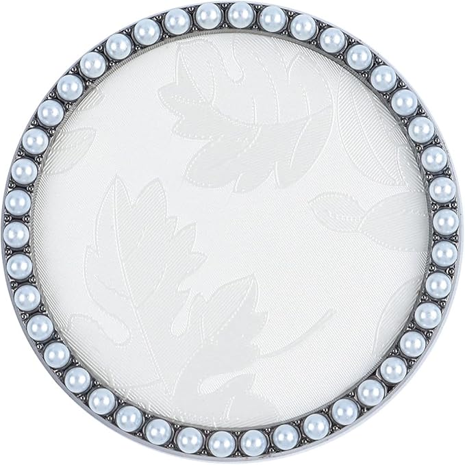 1 Pc Resin Nail Art Palette Nail Art Display Holder Round Inlay Rhinestone Makeup Palette Nail Painting Palette Gel Polish Colors Mixing Pallet (White)