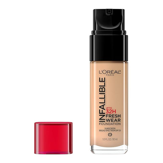 L'Oreal Paris Makeup Infallible Up to 32 Hour Fresh Wear Lightweight Foundation, 460 Golden Beige, 1 Fl Oz, Packaging May Vary