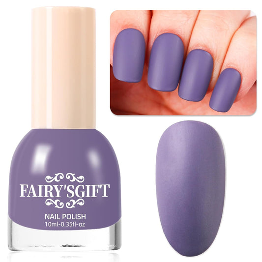 Matte Nail Polish Air Dry Nail Lacquer for Nail Art Varnish, Mist Effect Matte Finish Velvet Nail Polish, 0.35 fl oz (Dusty Blue-06, 10 ML)