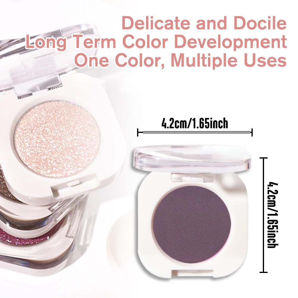 Single Matte Eye Shadow Palette Makeup, Eggplant Matte Eyeshadow for Women, Monochrome Eye Shadow Makeup, Pigmented Waterproof Sombras Para Ojos, Vegan, Talc, Paraben & Cruelty Free, 15