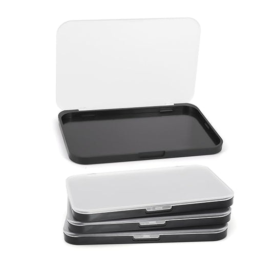 AJLTPA Magnetic Makeup Palette with Frosted Clear Top, 3Pack Empty Eyeshadow Dispensing Storage Box with 60Pcs Adhesive Metal Stickers for DIY Cosmetics Blush Powder-6.69"X4.41"Palette