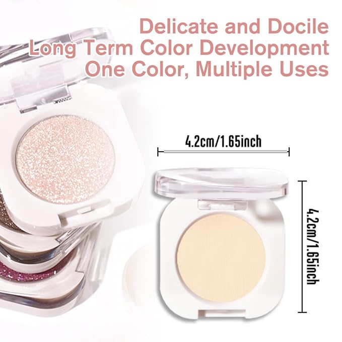 Nude Beige Single Matte Eyeshadow Makeup, Neutral Powde Eye Shadow for Women, Smoky Beige Matte Singles Eyeshadow Palette Pigmented Waterproof,sombras para ojos,Girls Monochrome Eyeshadows Gift