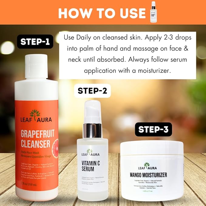 Vitamin C Serum, Sulphate-Free, Organic+ Natural Formula, Brightens Uneven Skin, Made In Canada, 29.5ml