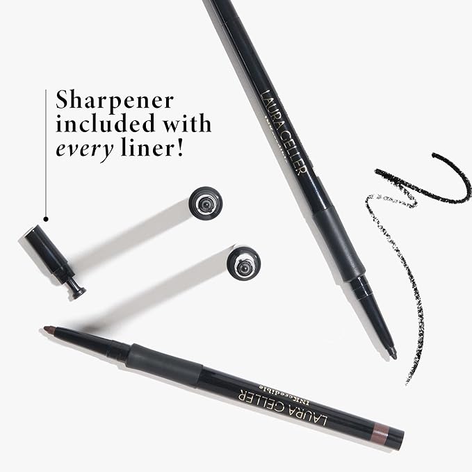 LAURA GELLER NEW YORK INKcredible Gel Eyeliner - Blackbird - Waterproof Smudge-proof Eyeliner Pencil - Built in Sharpener