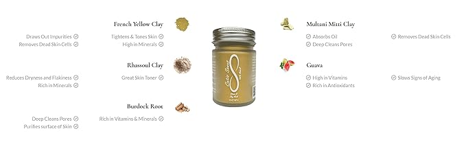 100% Natural Vitamin B Clay Exfoliating Face Mask 120g All Clay & No Water