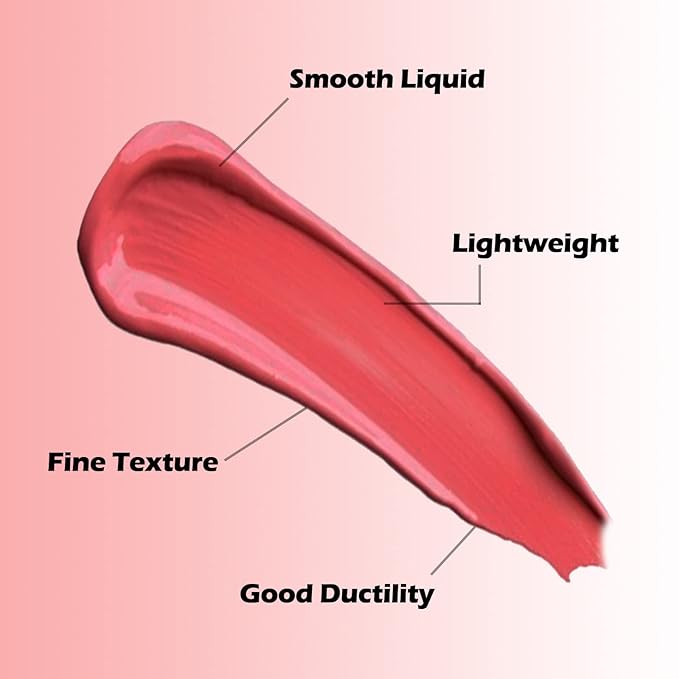 Boobeen Liquid Blush Velvet Cream Blush Makeup Matte Soft Gel Face Blush Makeup for Cheeks, Lightweight Blendable Liquid Blush Stick, Long-lasting Smooth Natural Blush Color