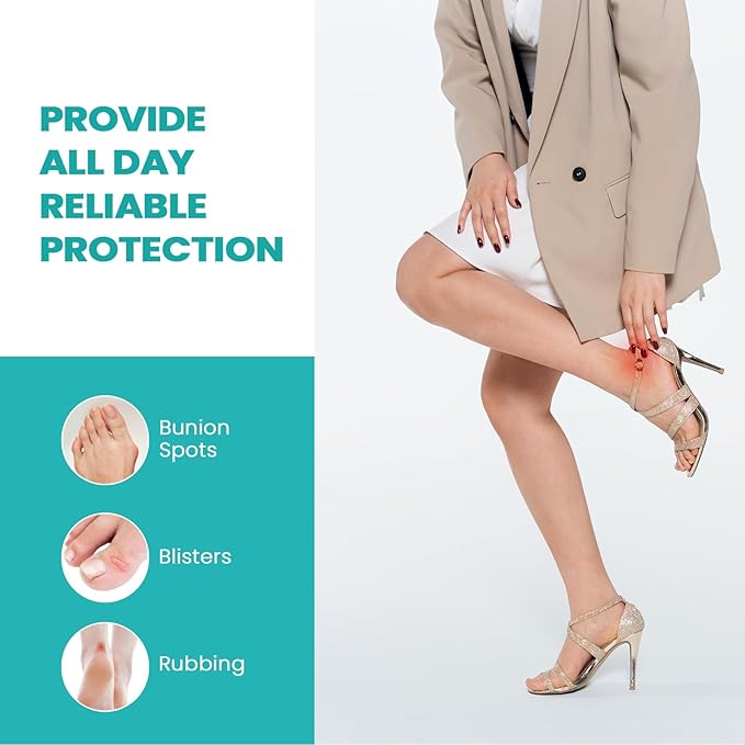 Blister Bandages Blister Pads - 50 ct Blister Cushions - Water Resistant Hydrocolloid Bandages for Foot, Toe, Heel - Gel Blister Bandages for Prevention & Recovery, Variety Pack