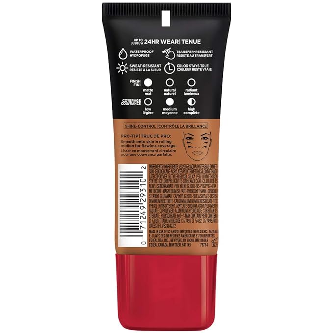 L'Oreal Paris Cosmetics Makeup Infallible Pro-Matte Liquid Longwear Foundation, Soft Sable, 1 fl oz