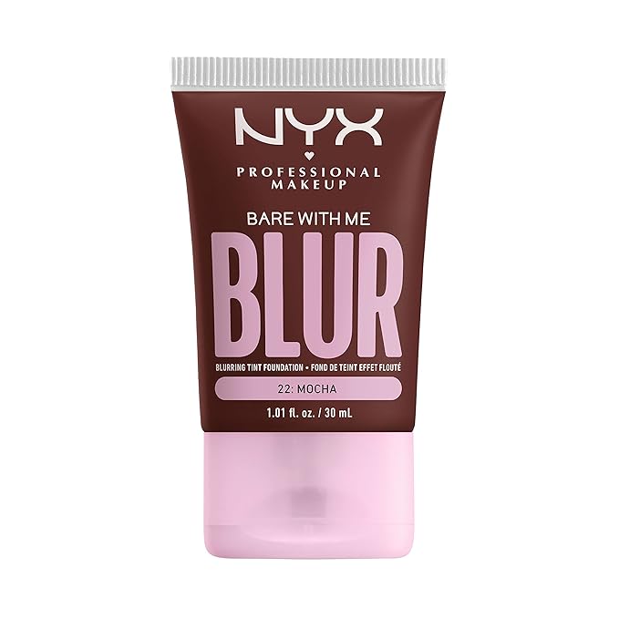 NYX PROFESSIONAL MAKEUP Bare With Me Blur Skin Tint Foundation Make Up with Matcha, Glycerin & Niacinamide - Mocha