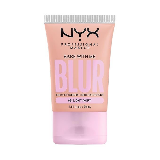 NYX PROFESSIONAL MAKEUP Bare With Me Blur Skin Tint Foundation Make Up with Matcha, Glycerin & Niacinamide - Light Ivory